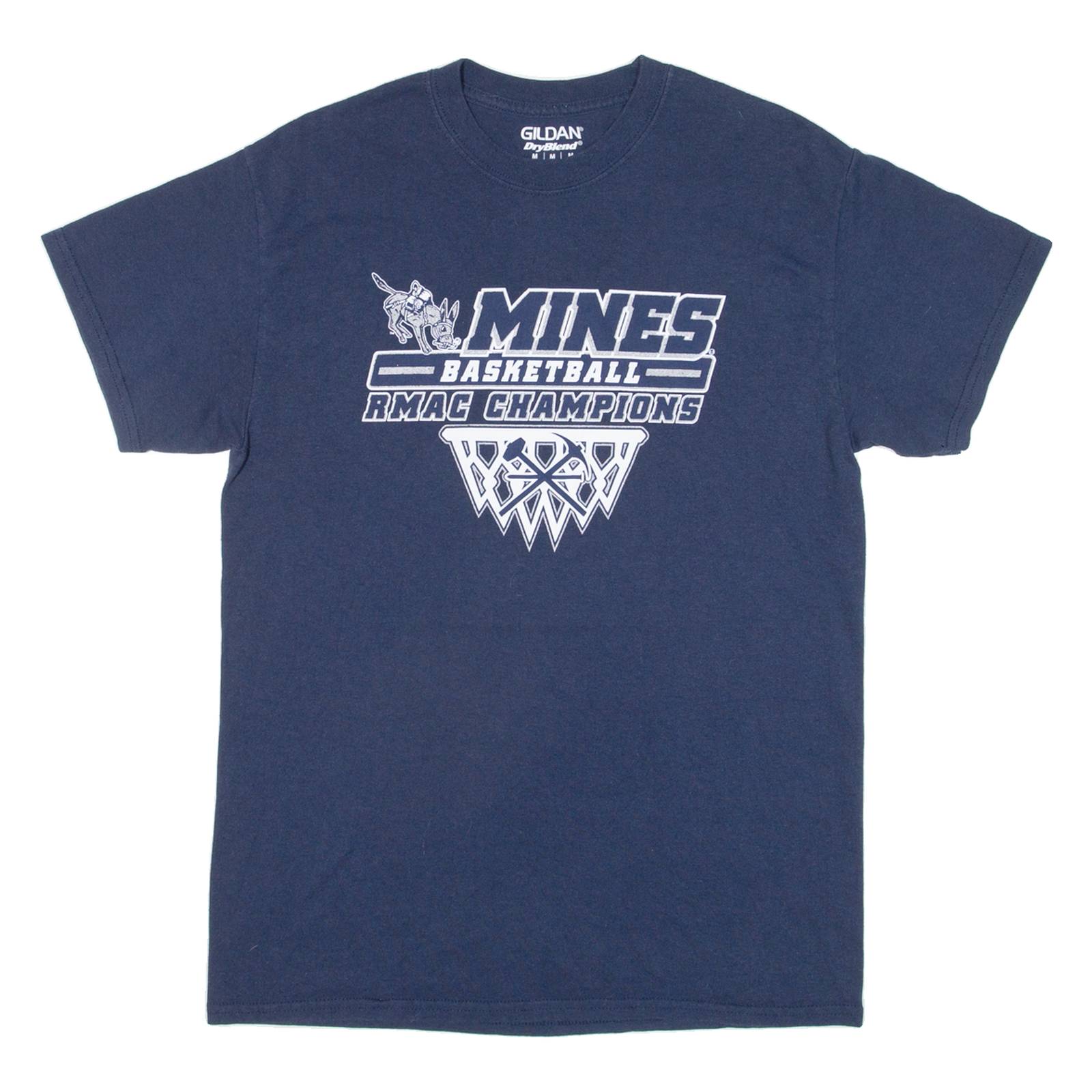 GILDAN Mines Basketball Mens T-Shirt Blue USA M