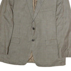 LAUREN RALPH LAUREN Mens Beige & Brown Tailored Cotton Check Jacket M Button