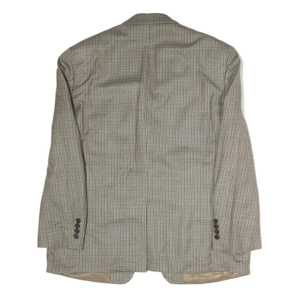 LAUREN RALPH LAUREN Mens Beige & Brown Tailored Cotton Check Jacket M Button