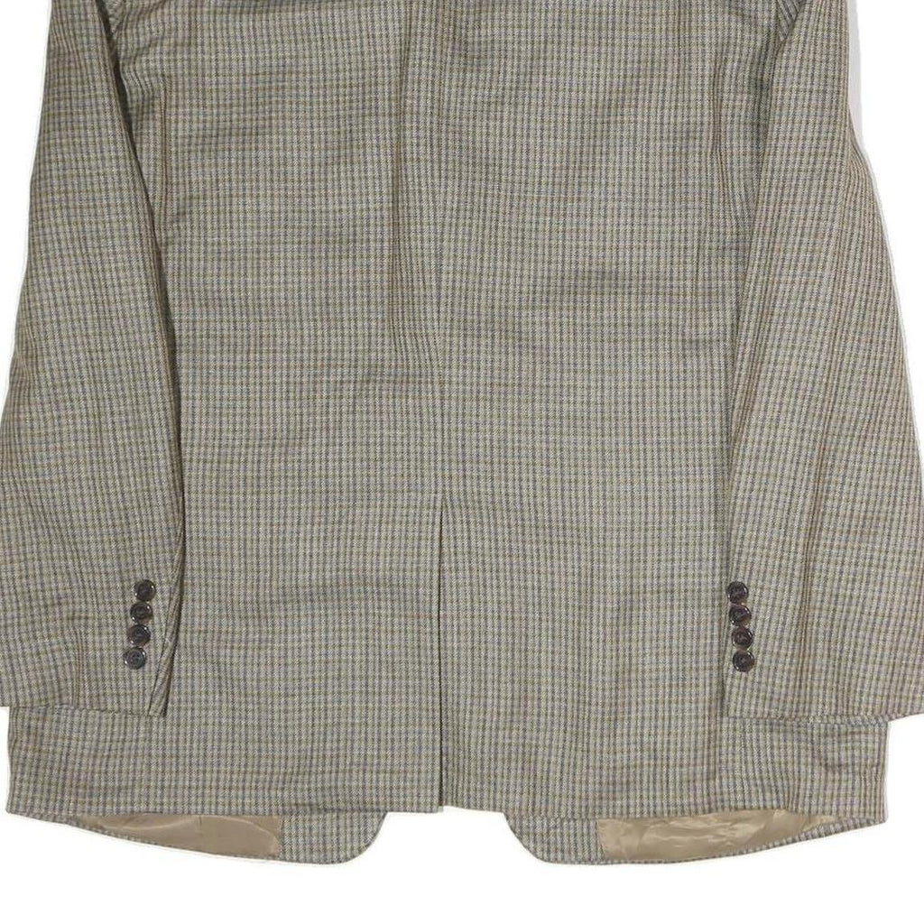 LAUREN RALPH LAUREN Mens Beige & Brown Tailored Cotton Check Jacket M Button
