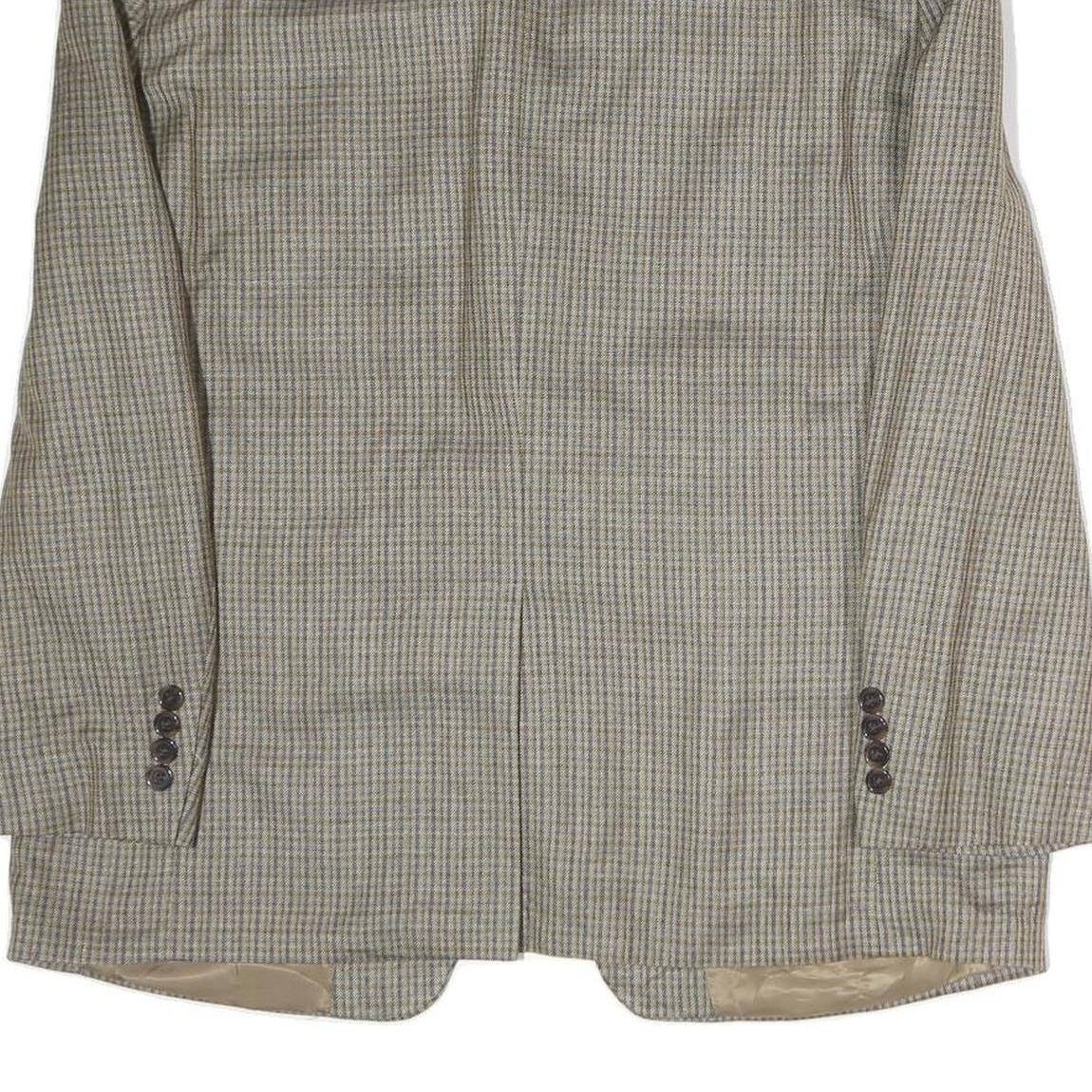 LAUREN RALPH LAUREN Mens Beige & Brown Tailored Cotton Check Jacket M Button