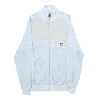 JEAN JACQUES BENSON Mens Light Blue & White Zip Up Jacket S Polyester Casual