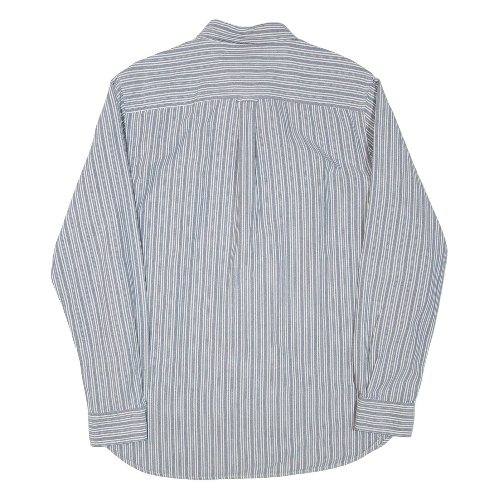 TIMBERLAND Mens Shirt Grey Striped Long Sleeve M