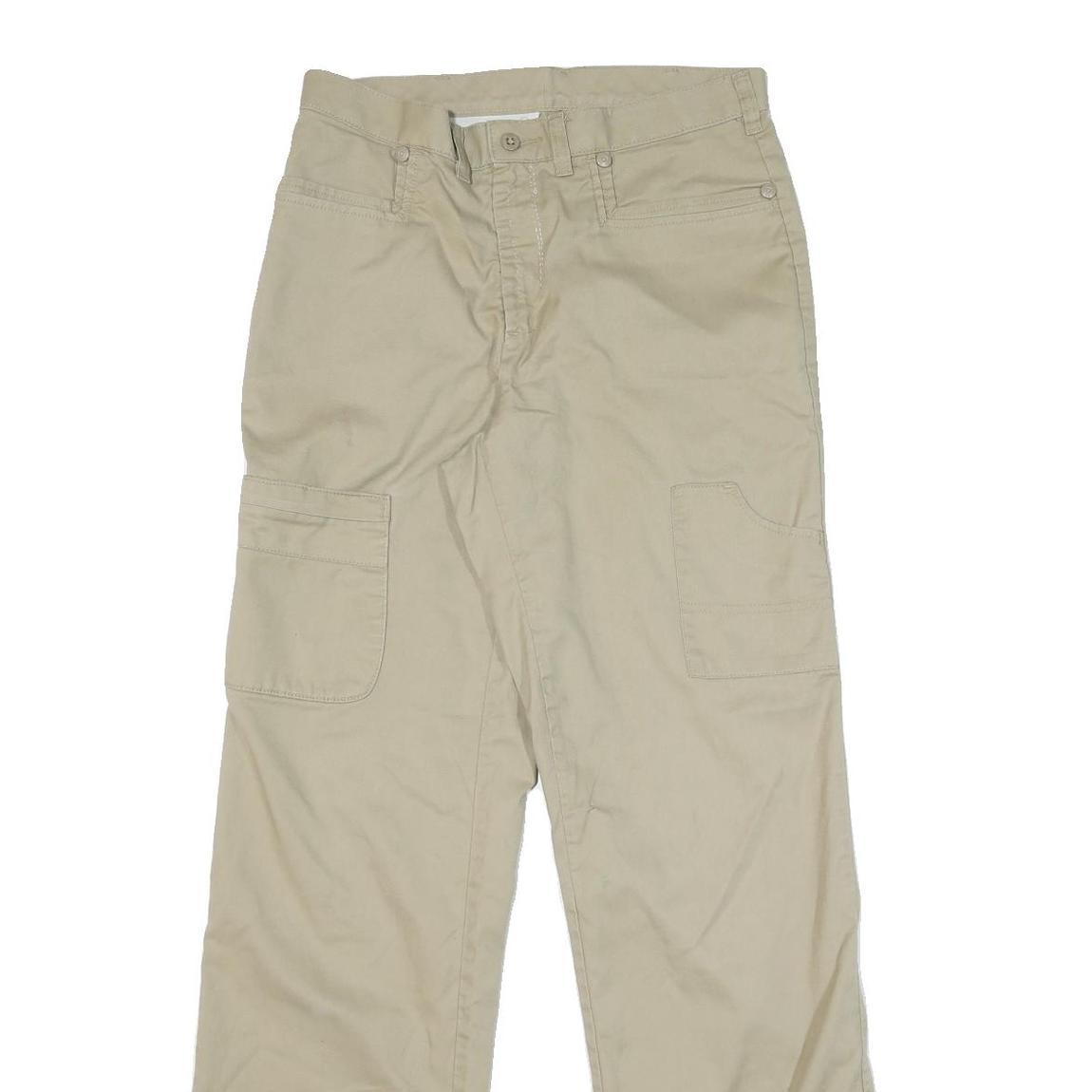 DICKIES Mens Cotton Blend Beige Regular Fit Straight Leg Trousers W30 L32