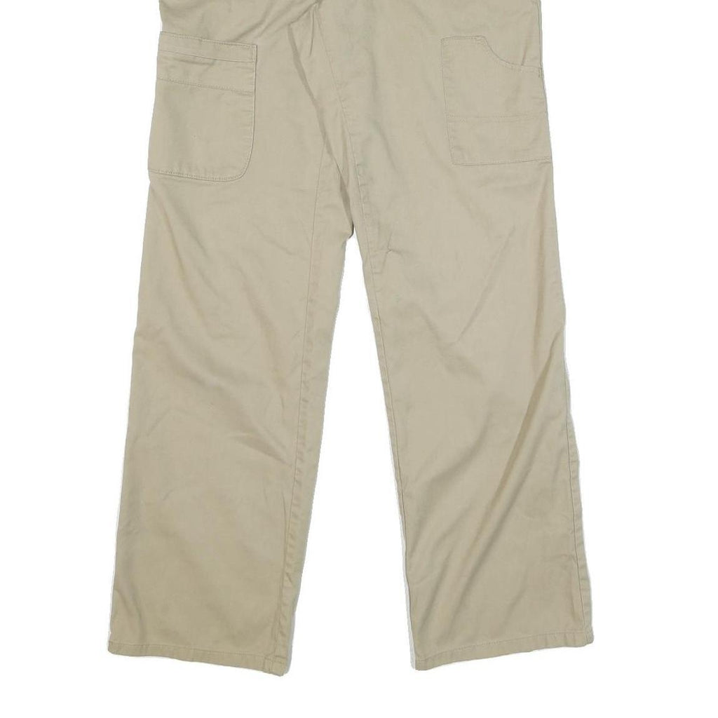 DICKIES Mens Cotton Blend Beige Regular Fit Straight Leg Trousers W30 L32