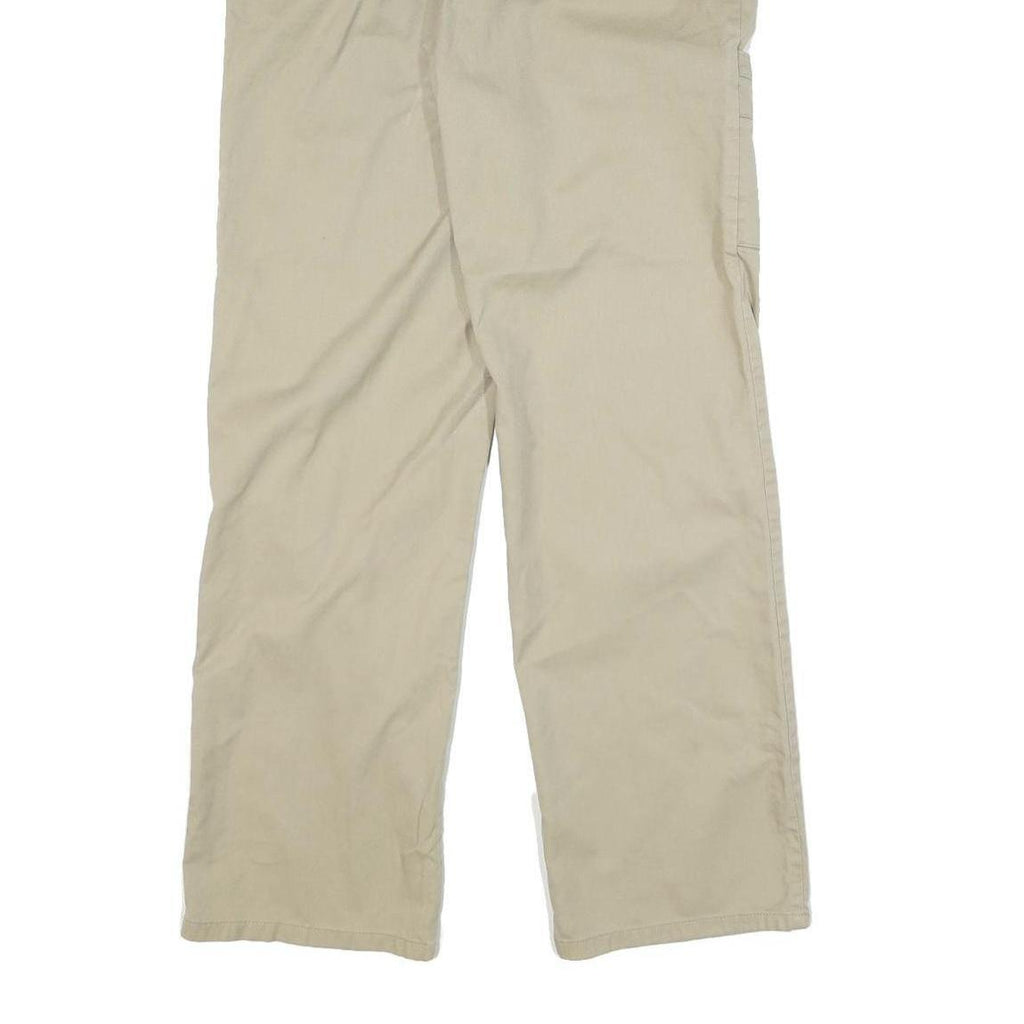 DICKIES Mens Cotton Blend Beige Regular Fit Straight Leg Trousers W30 L32