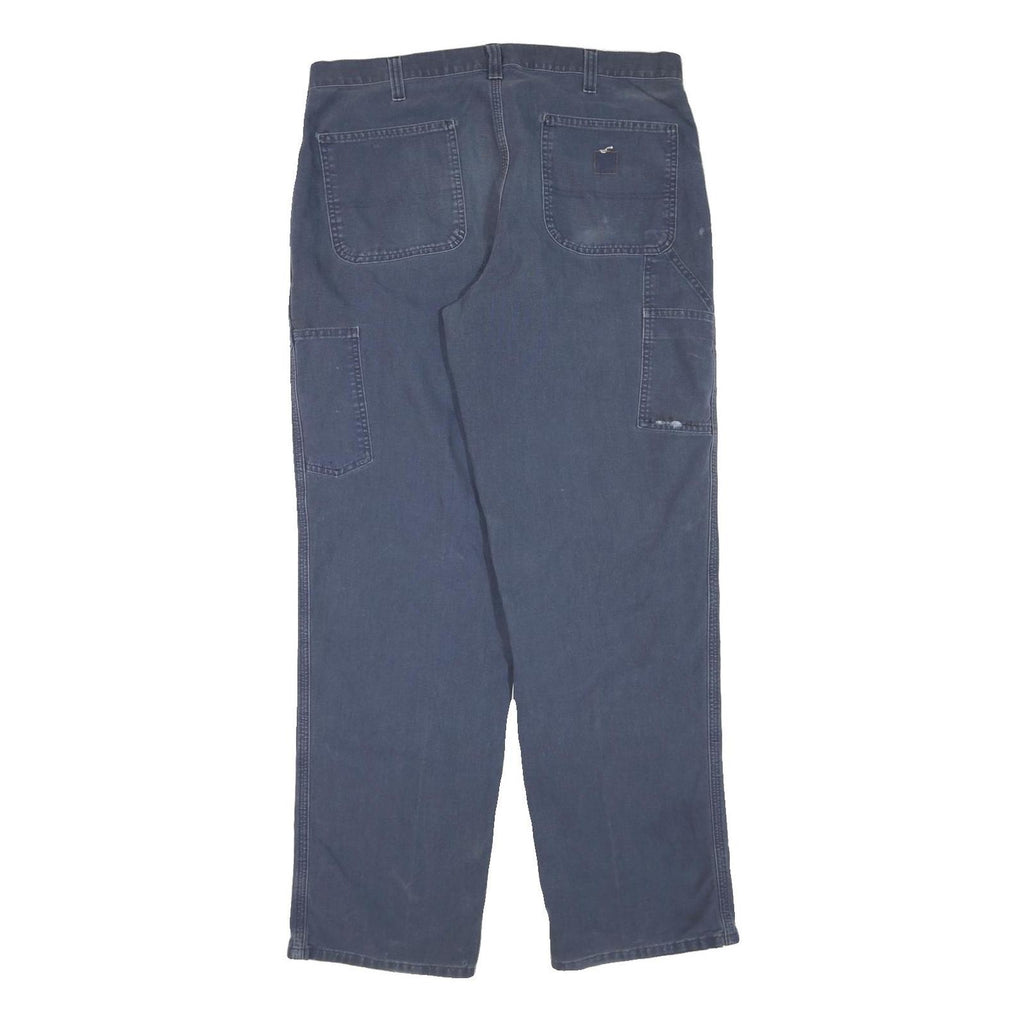 CARHARTT Mens Regular Fit Cotton Blend Blue Trousers W36 L34 Workwear Utility