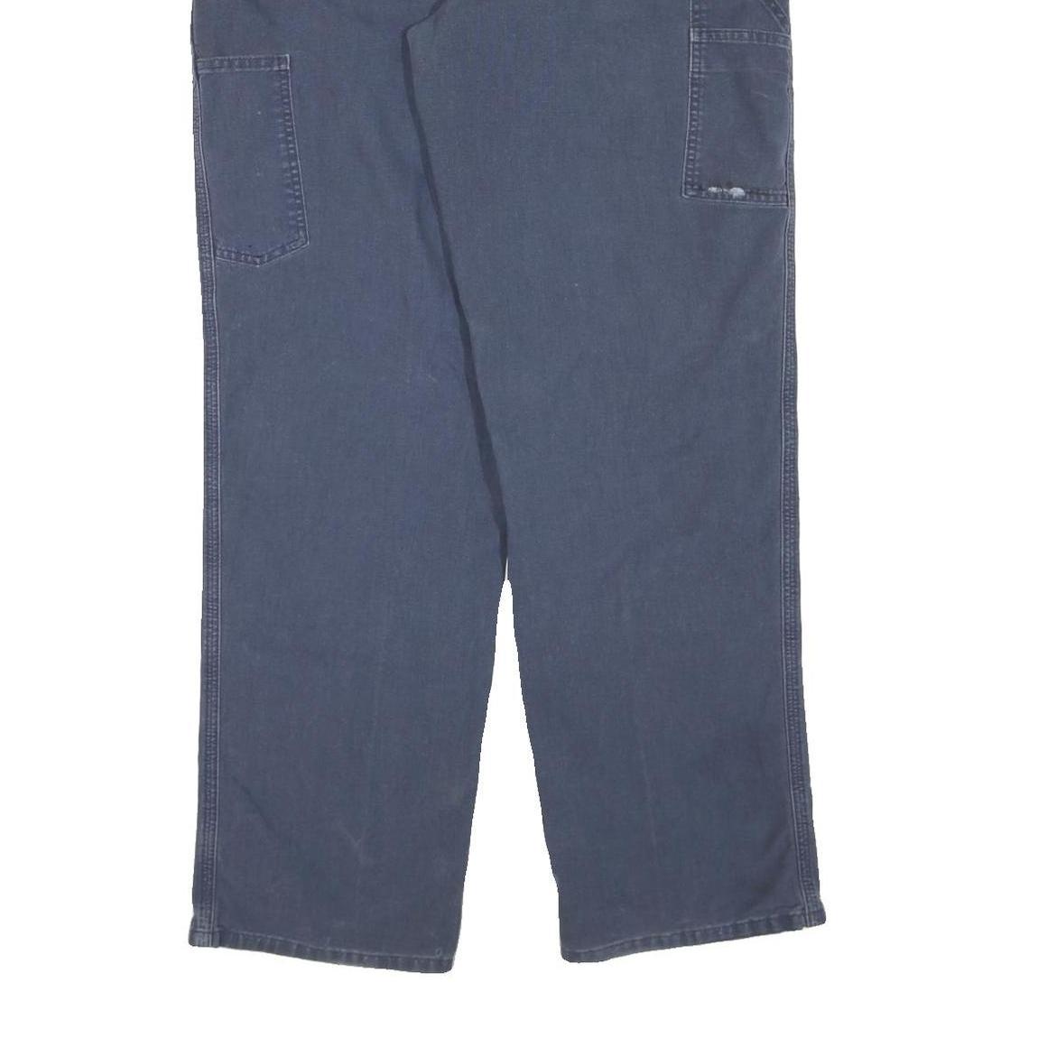 CARHARTT Mens Regular Fit Cotton Blend Blue Trousers W36 L34 Workwear Utility