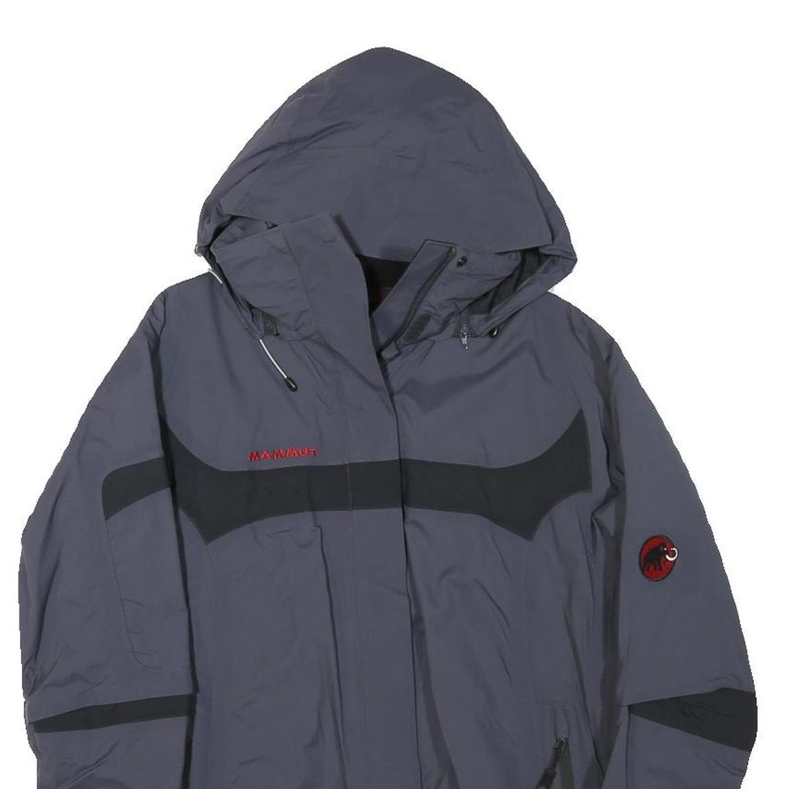 MAMMUT Womens Grey & Black Outdoor Jacket M Polyester Blend Zip Hooded