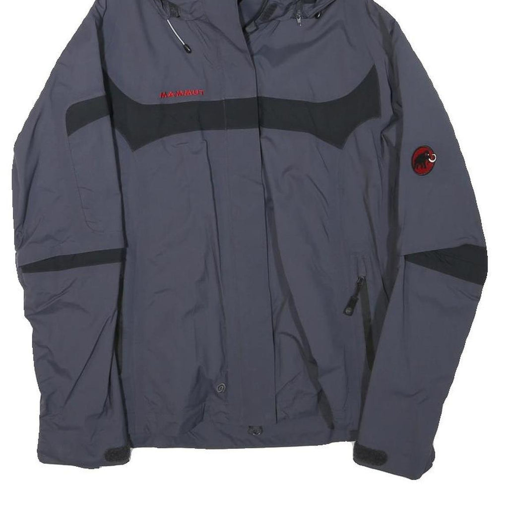 MAMMUT Womens Grey & Black Outdoor Jacket M Polyester Blend Zip Hooded