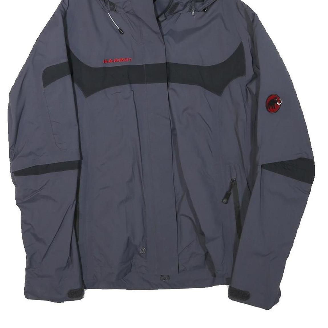 MAMMUT Womens Grey & Black Outdoor Jacket M Polyester Blend Zip Hooded