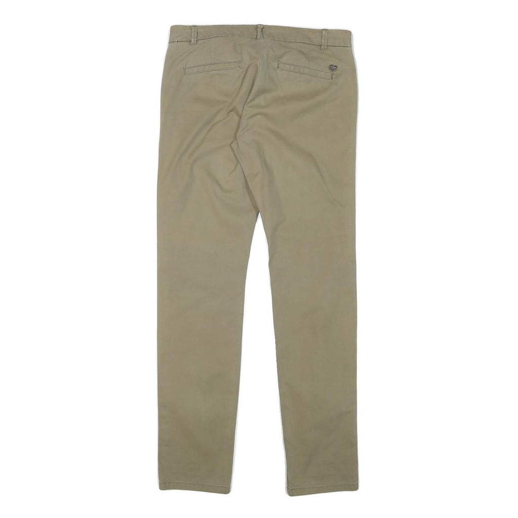 TOMMY HILFIGER Womens Cotton Blend Beige Slim Straight Trousers W30 L31