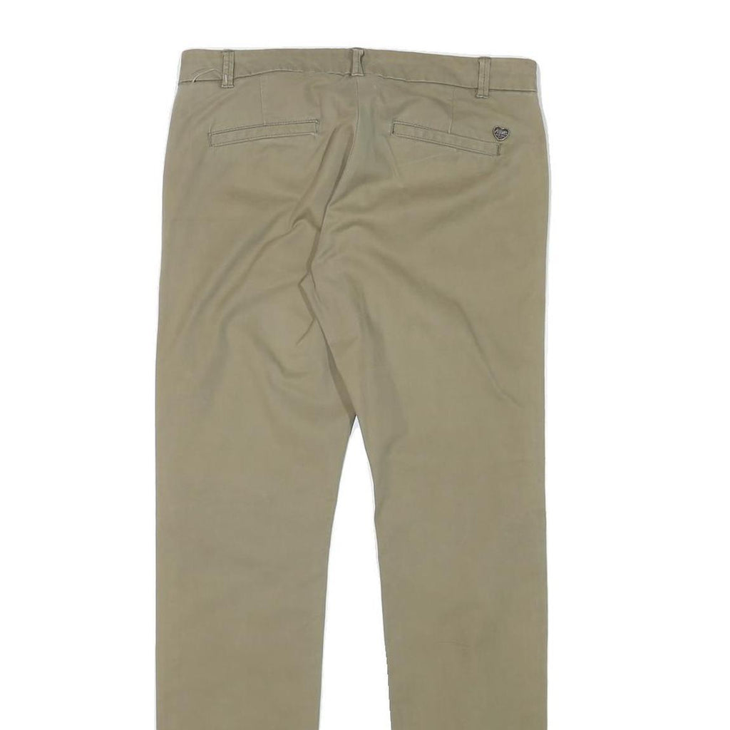 TOMMY HILFIGER Womens Cotton Blend Beige Slim Straight Trousers W30 L31