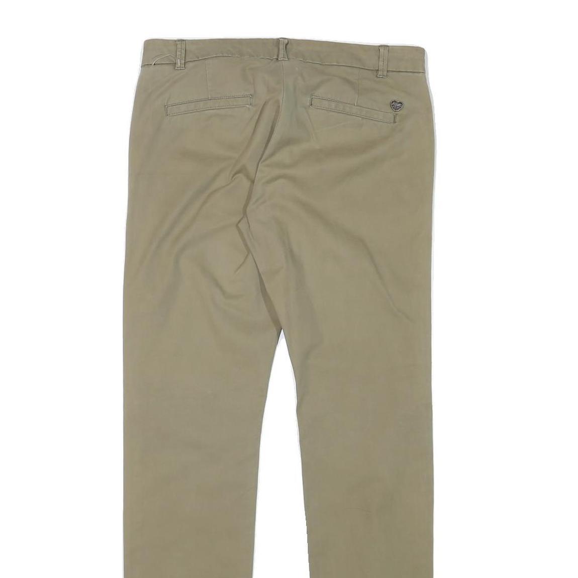 TOMMY HILFIGER Womens Cotton Blend Beige Slim Straight Trousers W30 L31