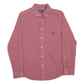 CHAPS Mens Red & White Checked Shirt L Casual Button Down Cotton Blend