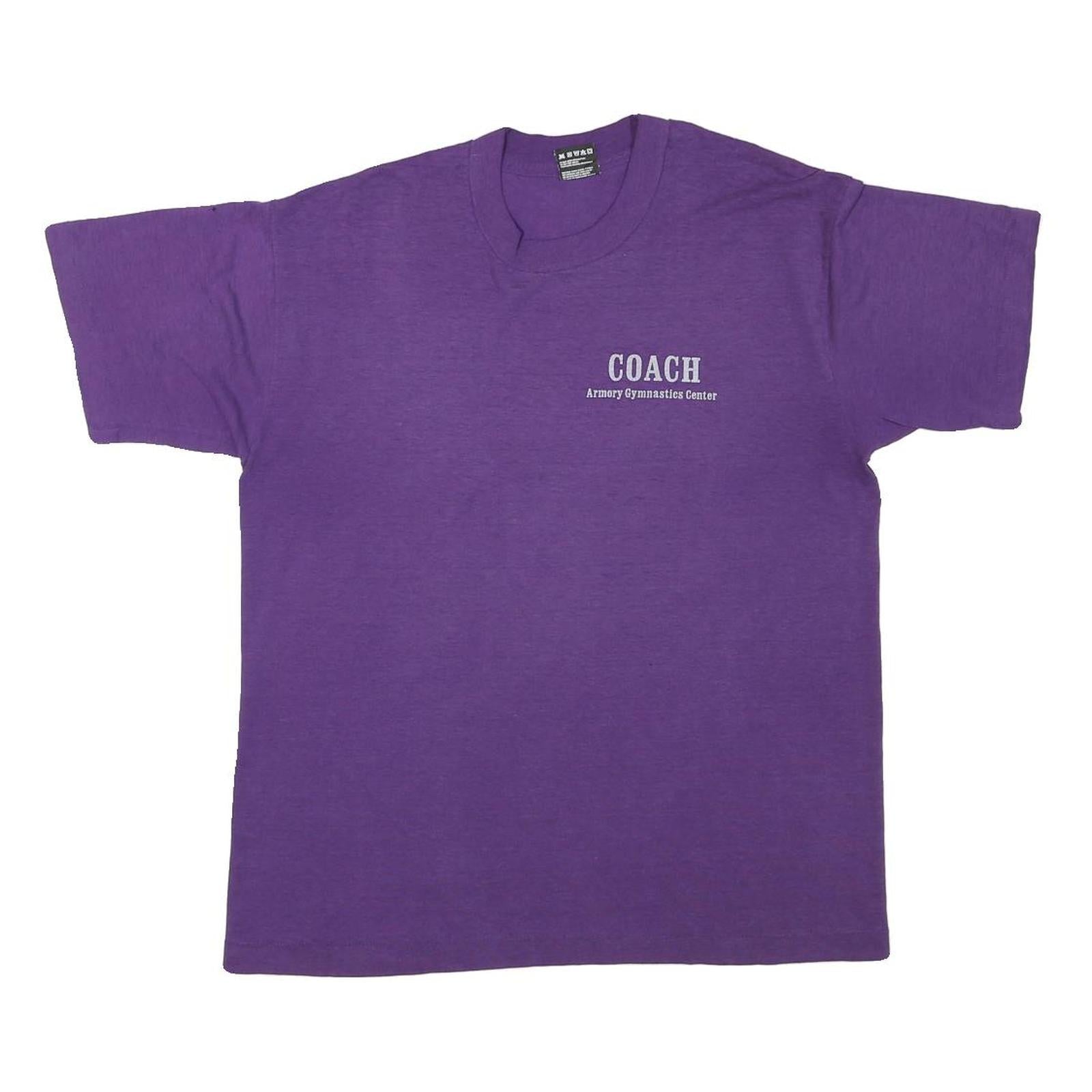 THE BEST Mens Purple Coach Armory Gymnastics Center Graphic T-Shirt L Short