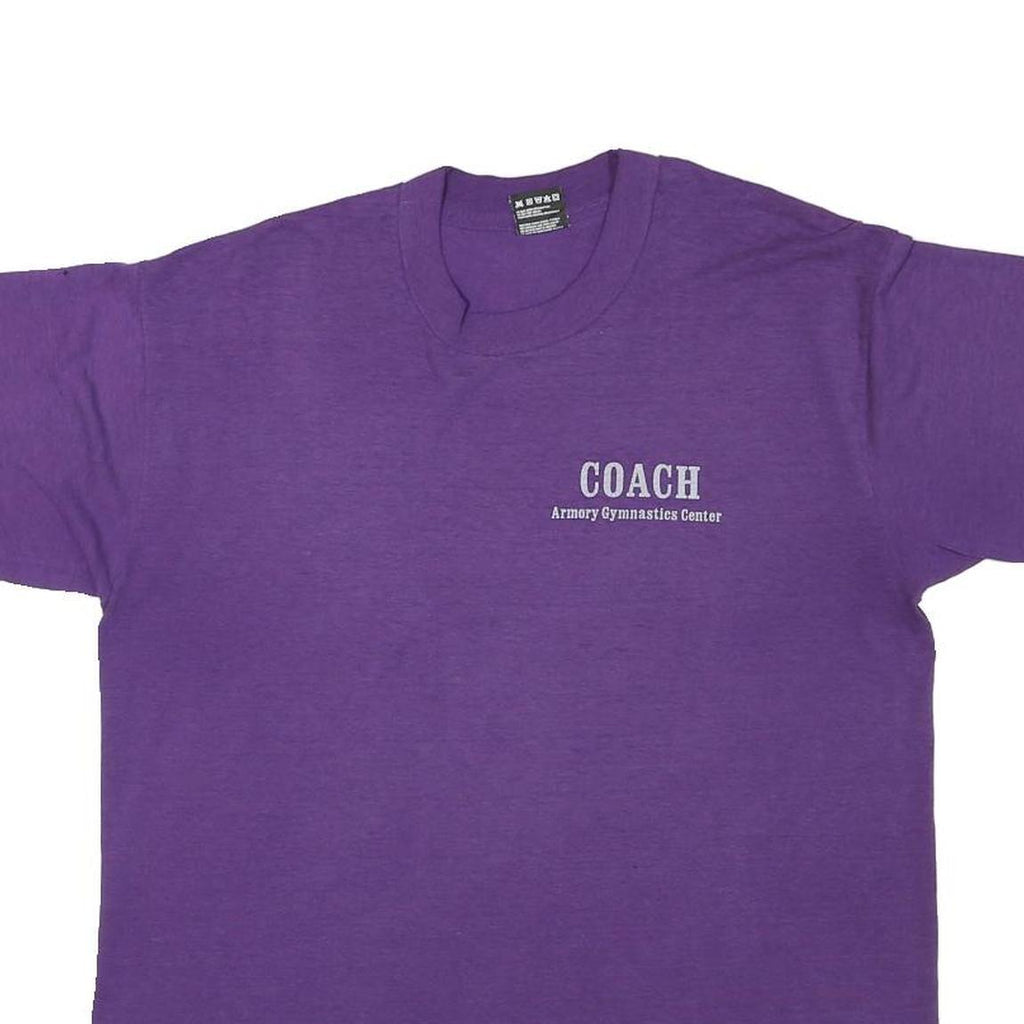 THE BEST Mens Purple Coach Armory Gymnastics Center Graphic T-Shirt L Short