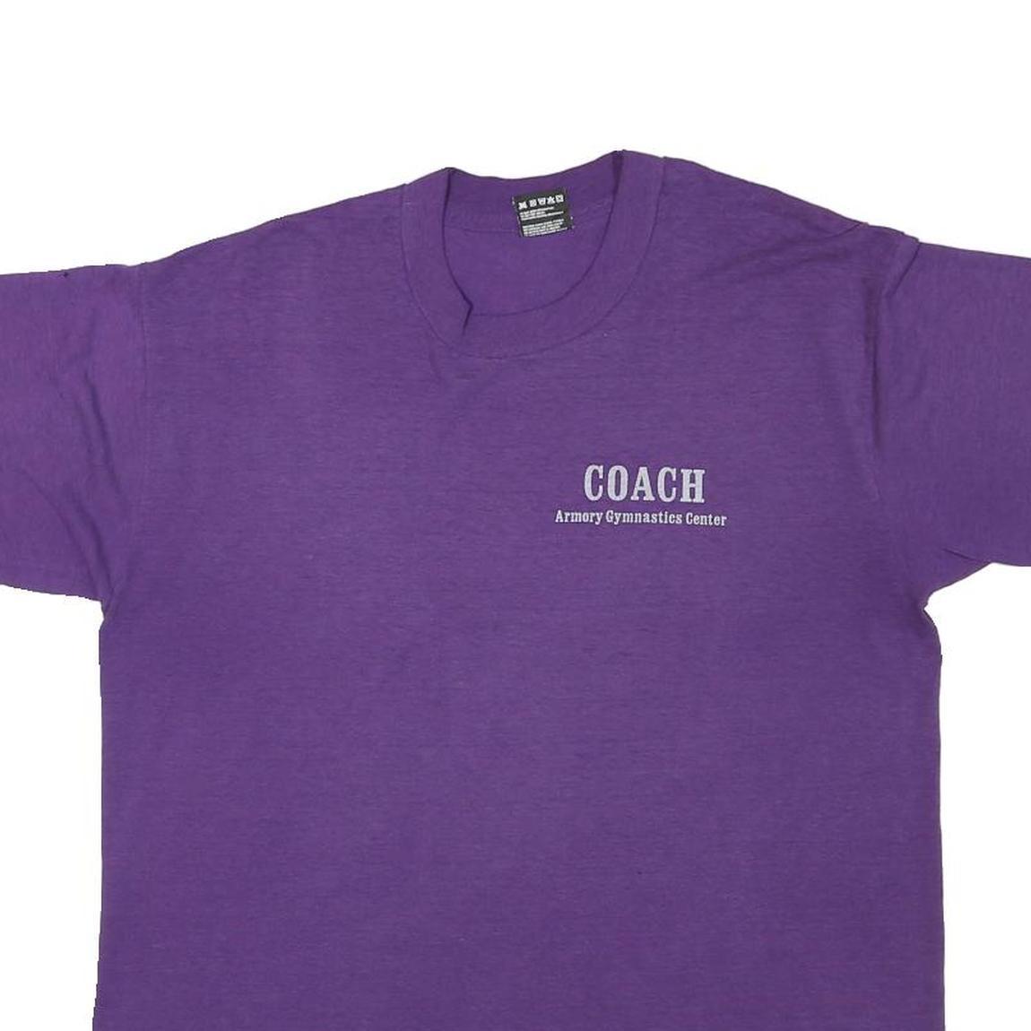 THE BEST Mens Purple Coach Armory Gymnastics Center Graphic T-Shirt L Short