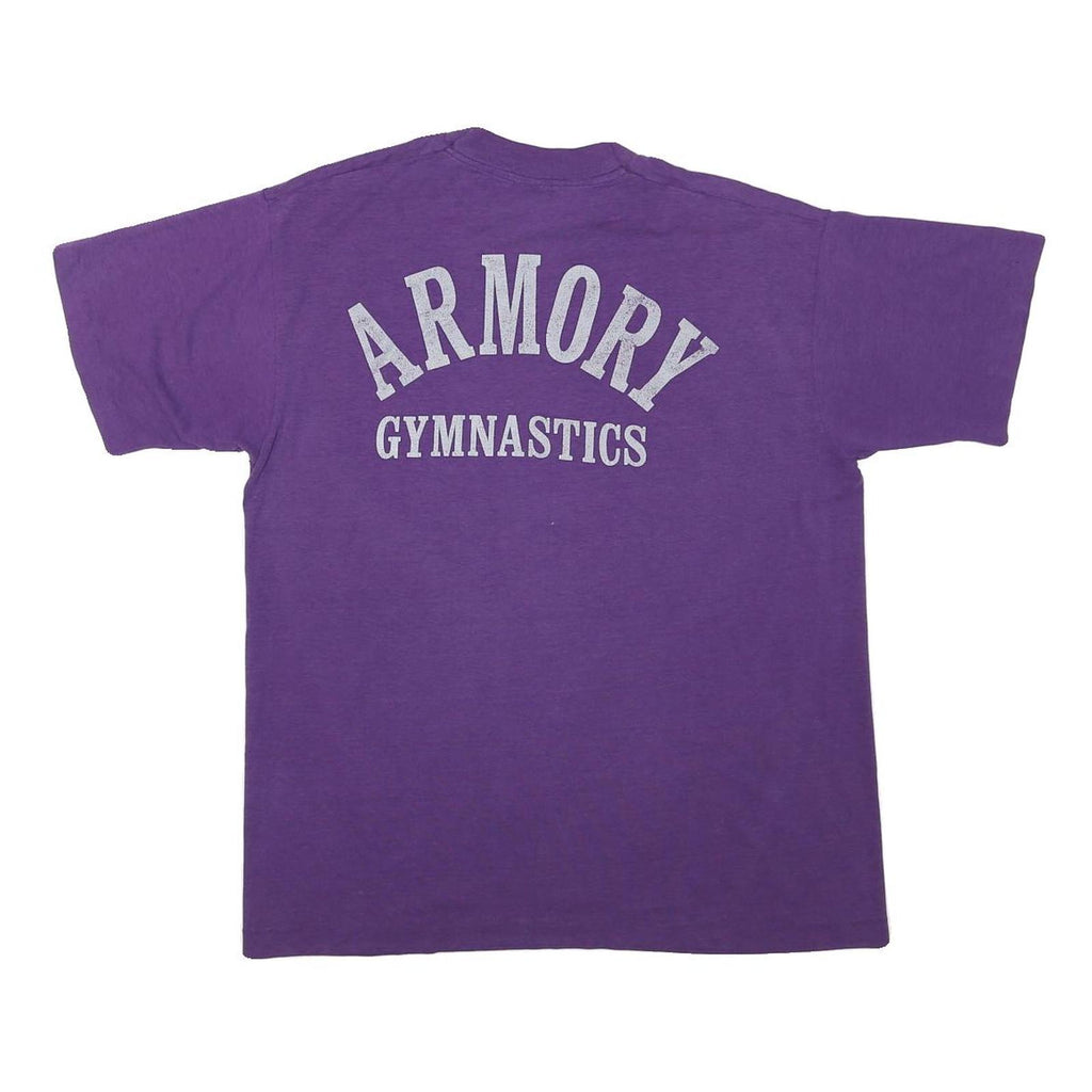 THE BEST Mens Purple Coach Armory Gymnastics Center Graphic T-Shirt L Short