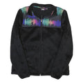 FILA Womens Black Multicolour Panel Zip Up Jacket XS Polyester Blend Fleece