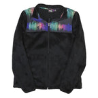 FILA Womens Black Multicolour Panel Zip Up Jacket XS Polyester Blend Fleece