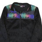 FILA Womens Black Multicolour Panel Zip Up Jacket XS Polyester Blend Fleece