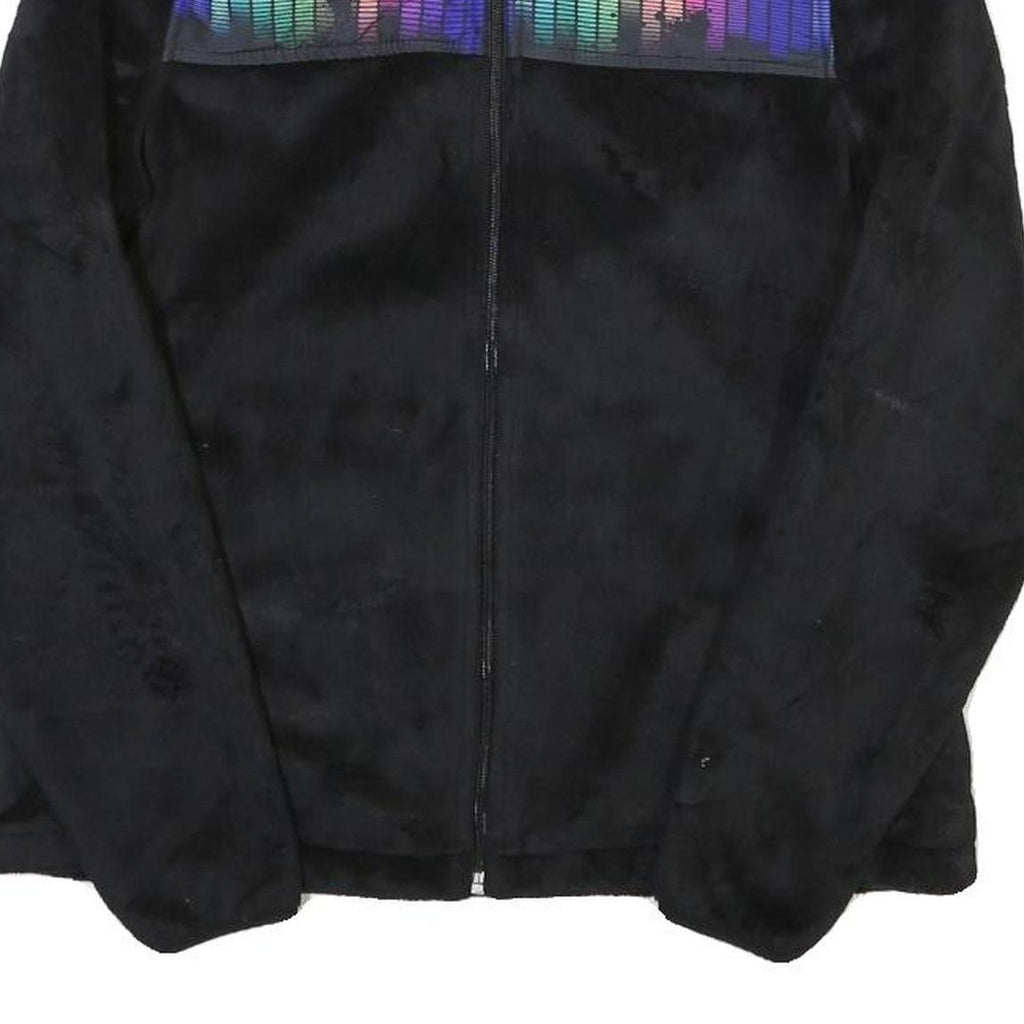 FILA Womens Black Multicolour Panel Zip Up Jacket XS Polyester Blend Fleece