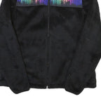 FILA Womens Black Multicolour Panel Zip Up Jacket XS Polyester Blend Fleece