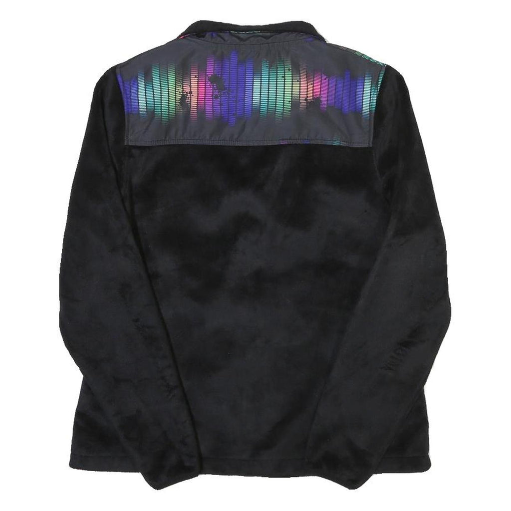 FILA Womens Black Multicolour Panel Zip Up Jacket XS Polyester Blend Fleece