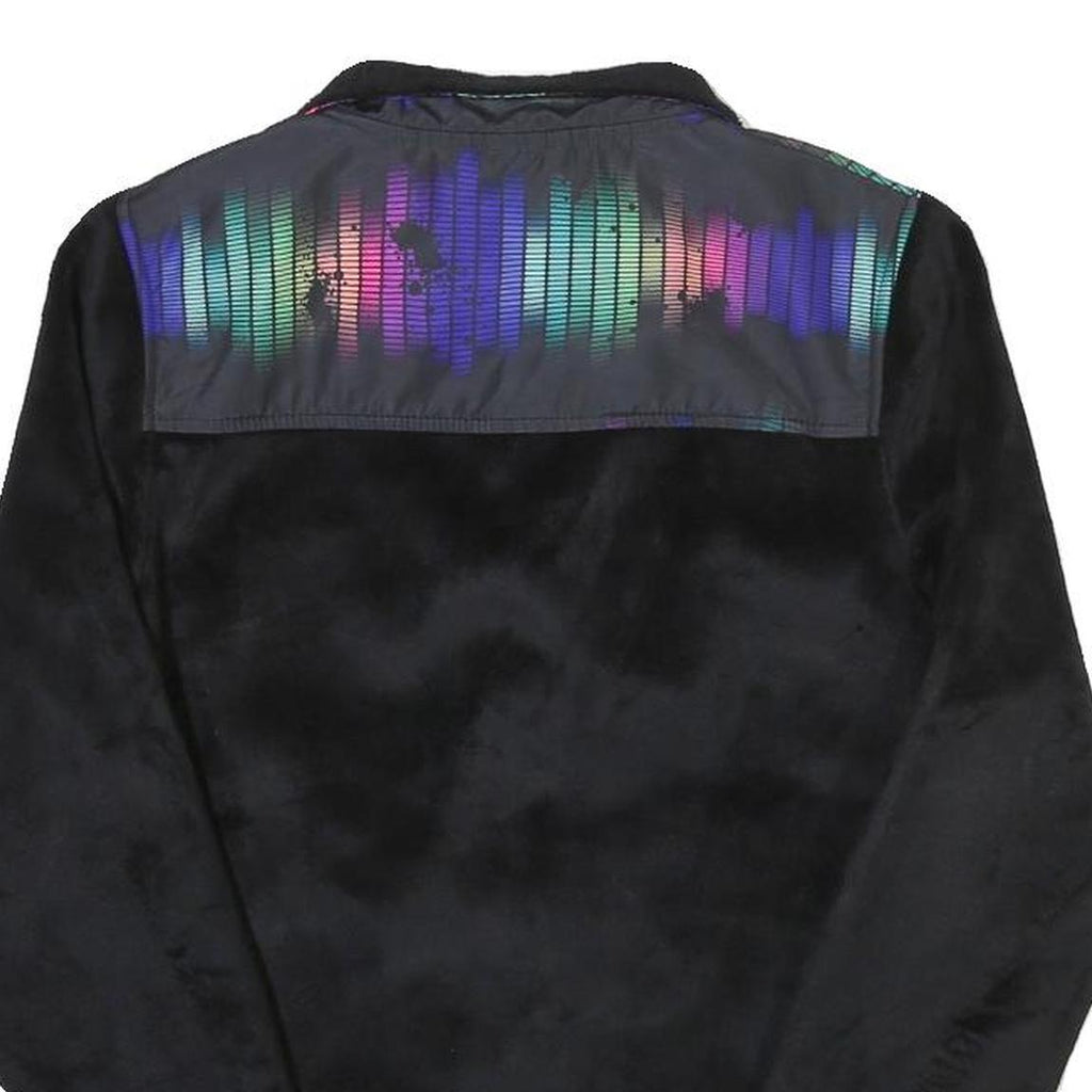FILA Womens Black Multicolour Panel Zip Up Jacket XS Polyester Blend Fleece