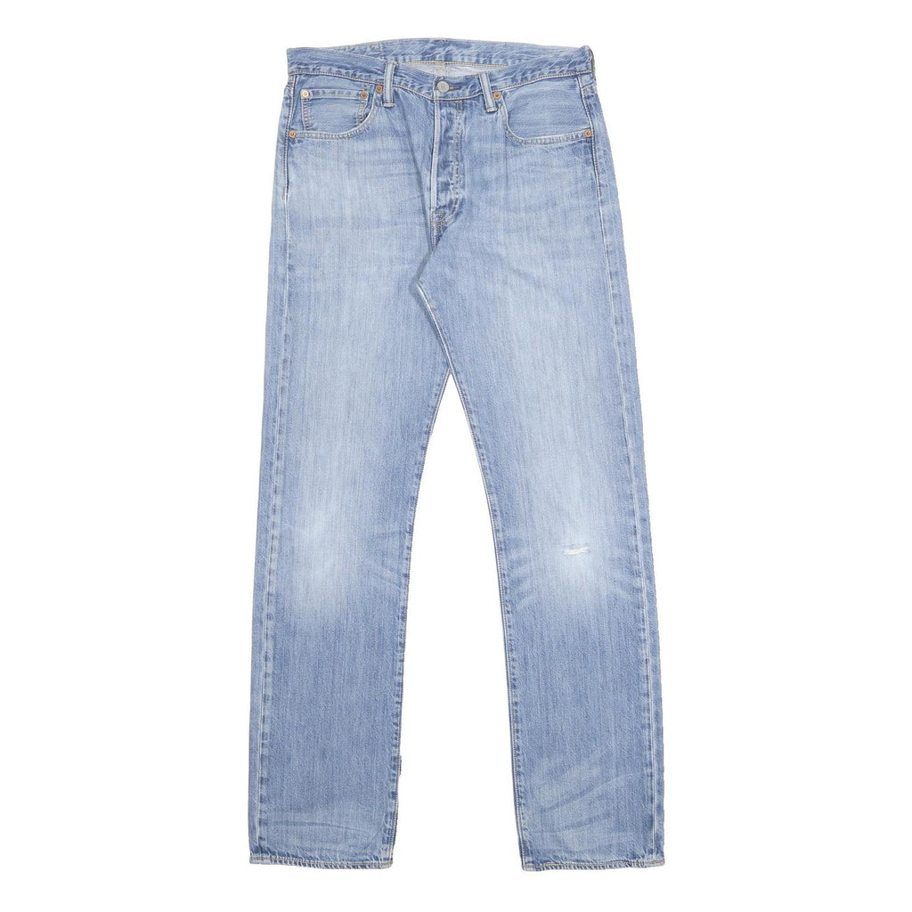 LEVI'S 501 Mens Blue Regular Straight Denim Cotton Light W33 L34 Classic Fit