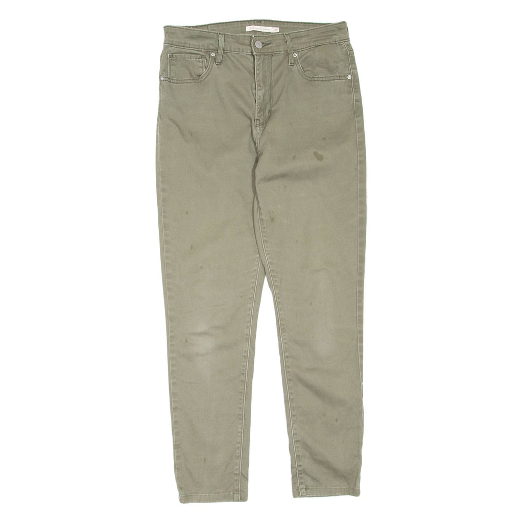 LEVI'S Womens Trousers Green Regular Skinny W29 L27