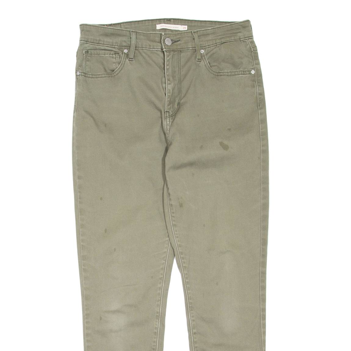 LEVI'S Womens Trousers Green Regular Skinny W29 L27