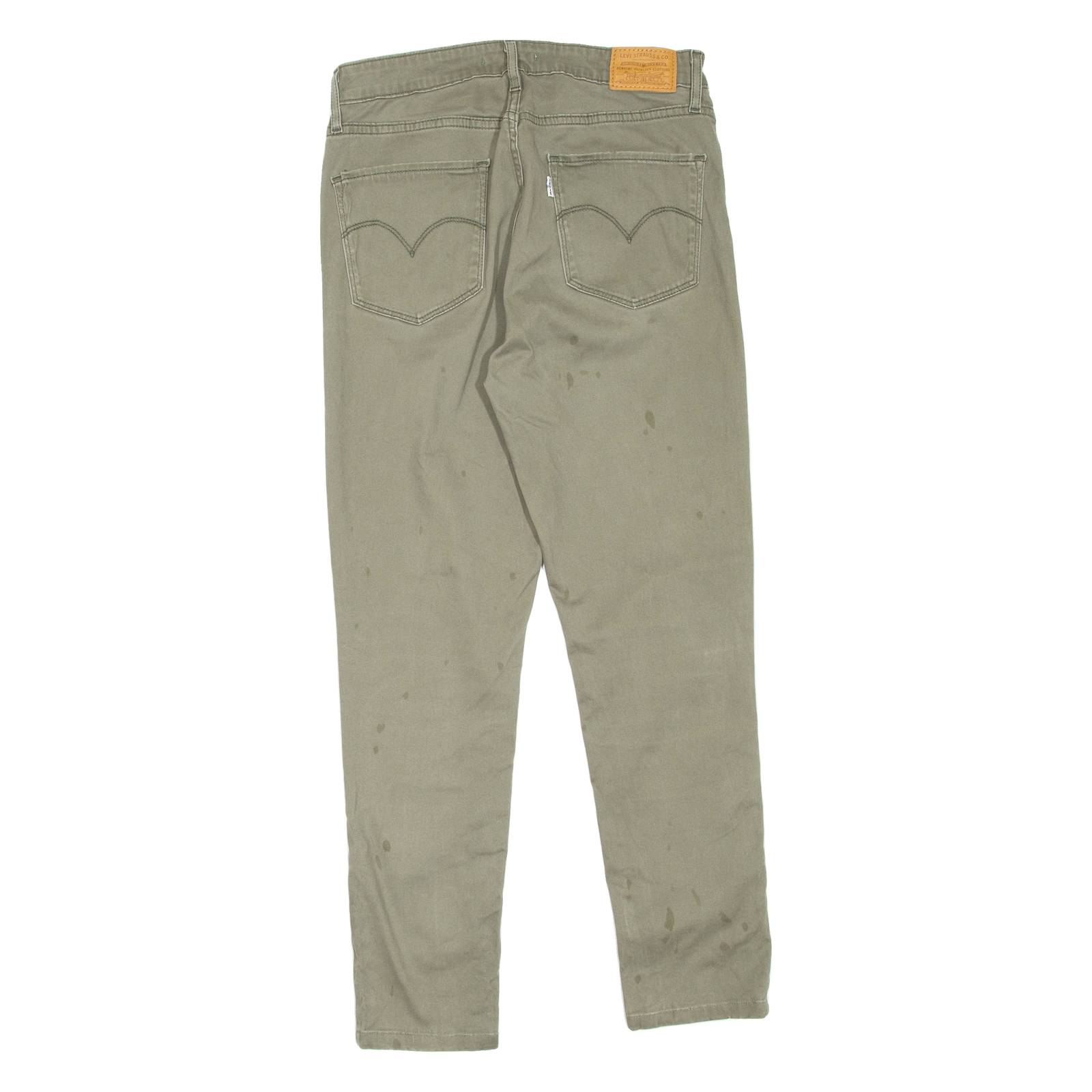 LEVI'S Womens Trousers Green Regular Skinny W29 L27