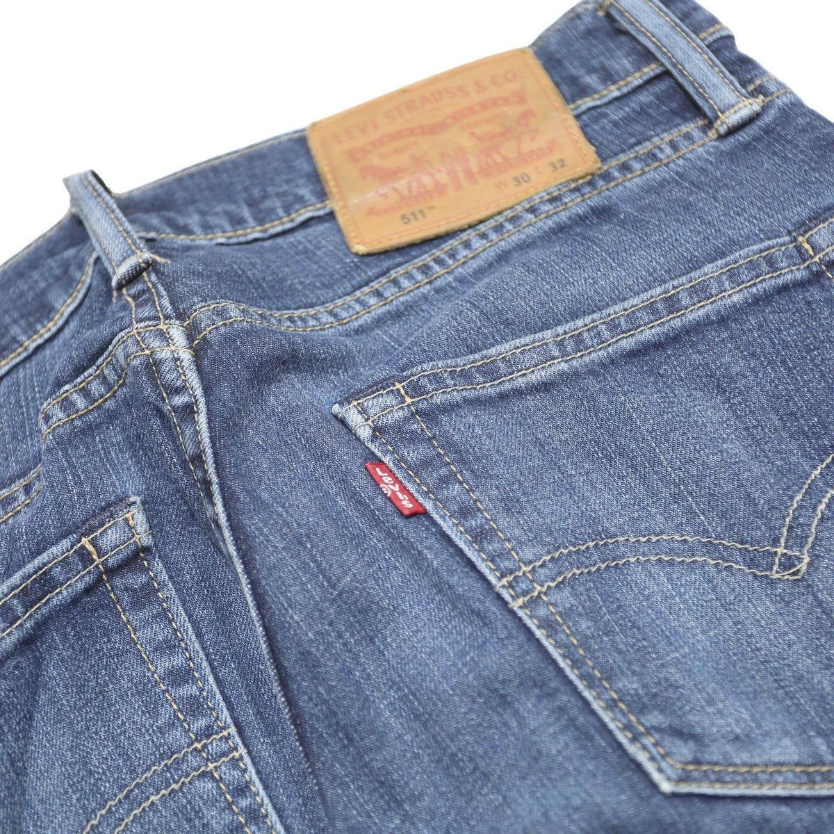 LEVI'S 511 Slim Mens Jeans Blue Slim Straight Denim Medium W30 L29 Classic Fit