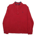 POLO RALPH LAUREN Boys Red Pullover Plain Crew Neck Basic Knit XL Cotton Jumper