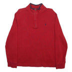 POLO RALPH LAUREN Boys Red Pullover Plain Crew Neck Basic Knit XL Cotton Jumper