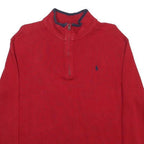 POLO RALPH LAUREN Boys Red Pullover Plain Crew Neck Basic Knit XL Cotton Jumper