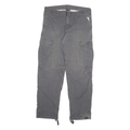 CARHARTT Mens Jeans Grey Relaxed Cargo Denim W36 L30 Workwear Utility