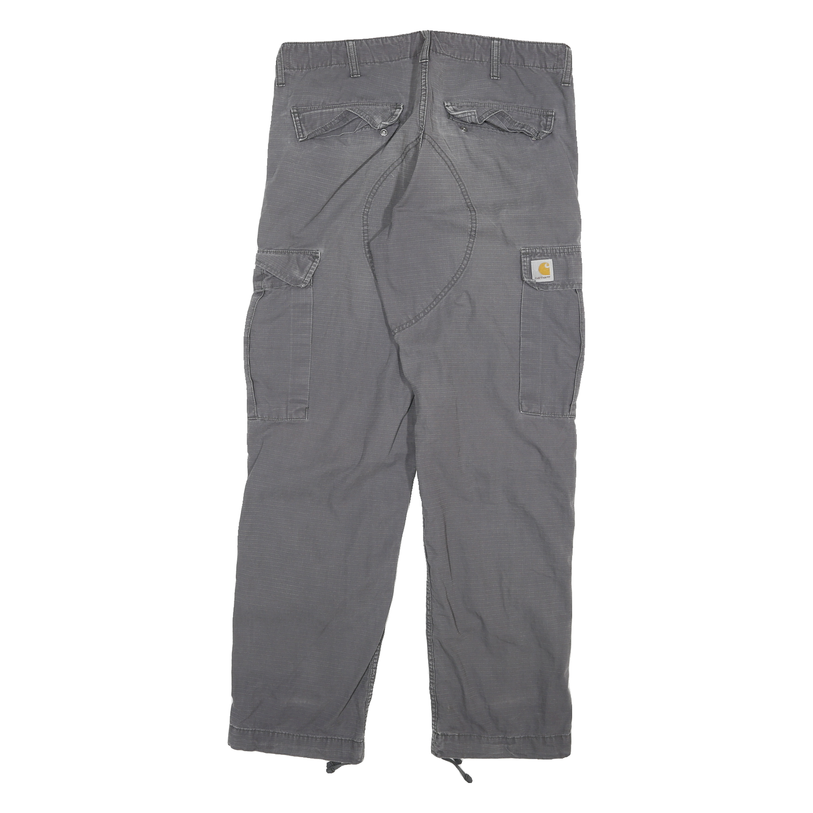 CARHARTT Mens Jeans Grey Relaxed Cargo Denim W36 L30 Workwear Utility