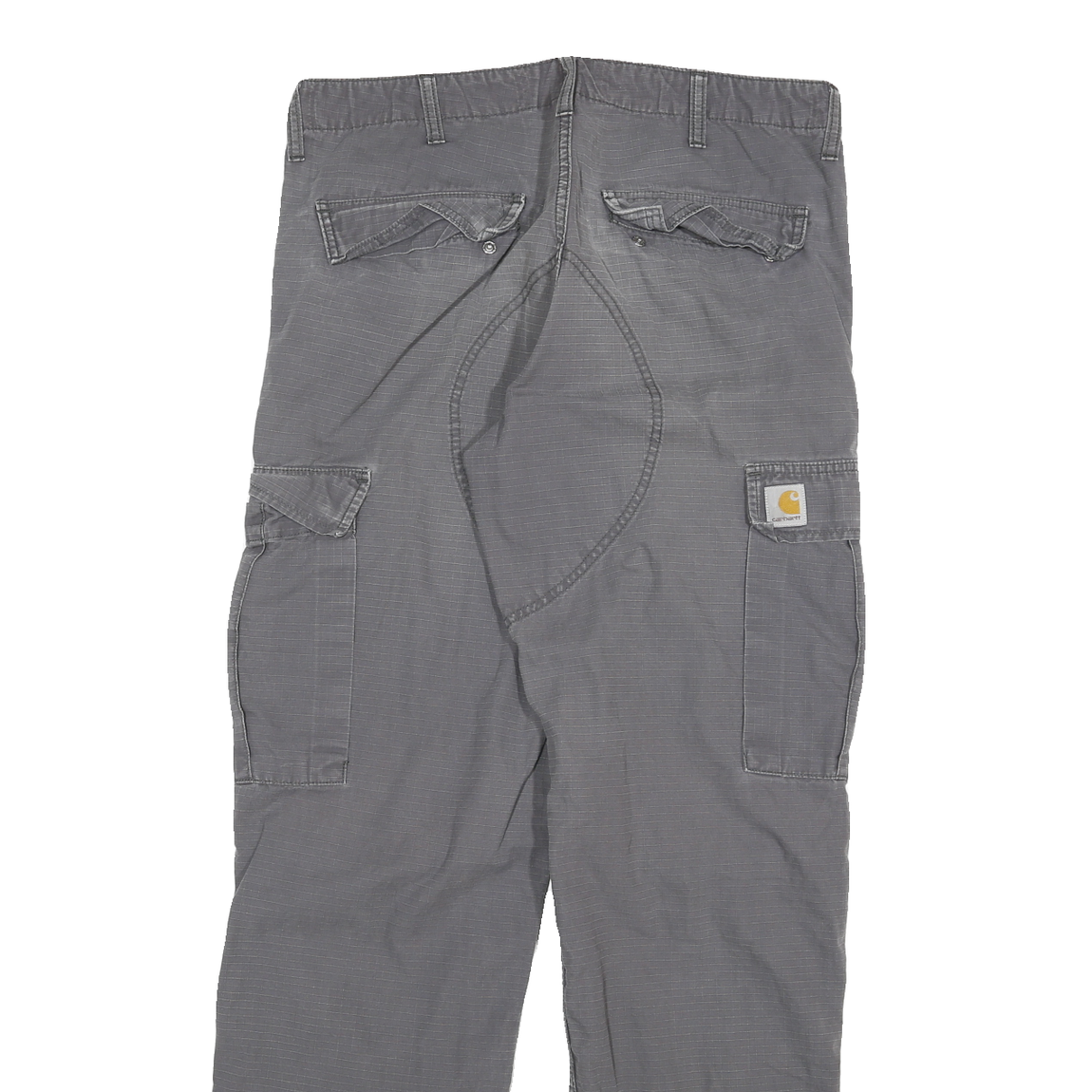CARHARTT Mens Jeans Grey Relaxed Cargo Denim W36 L30 Workwear Utility