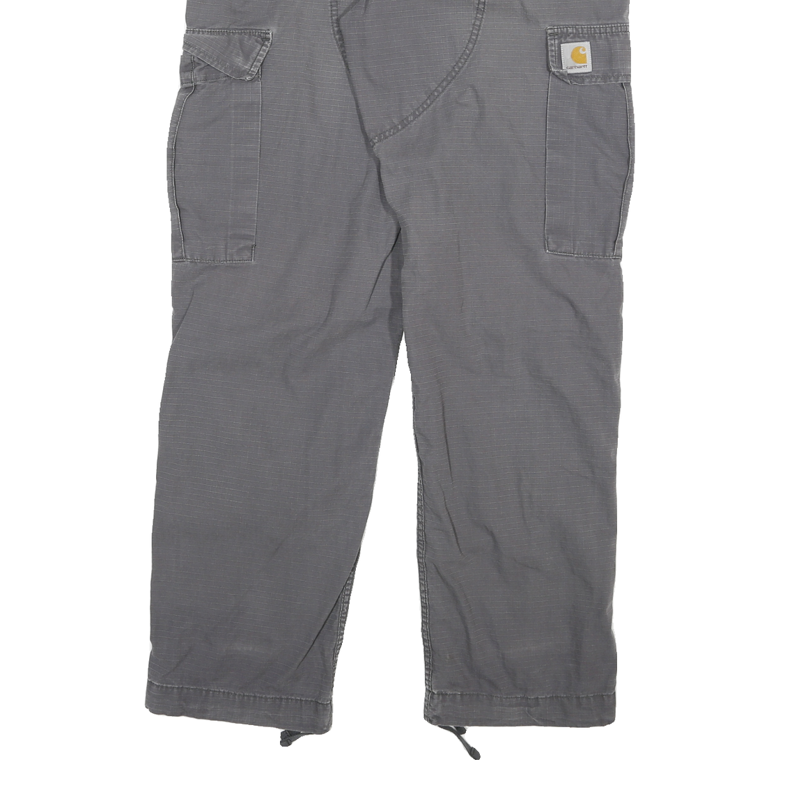 CARHARTT Mens Jeans Grey Relaxed Cargo Denim W36 L30 Workwear Utility