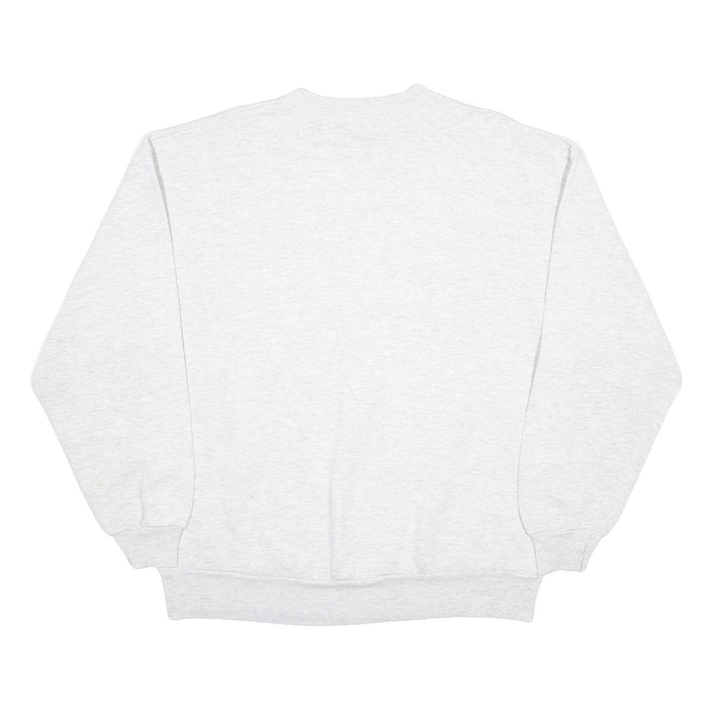 JERZEES Mens White Celebrate Diversity Globe Crew Neck L Cotton Blend Sweatshirt