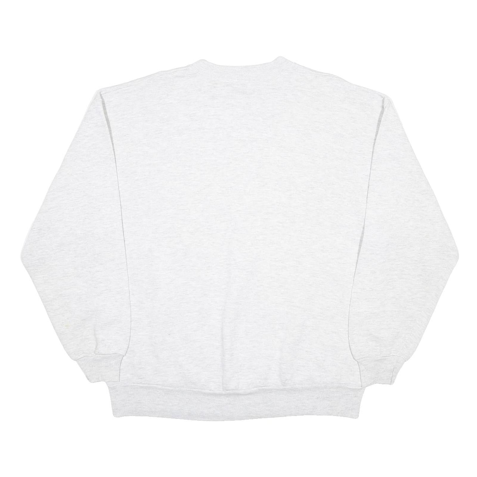 JERZEES Mens White Celebrate Diversity Globe Crew Neck L Cotton Blend Sweatshirt