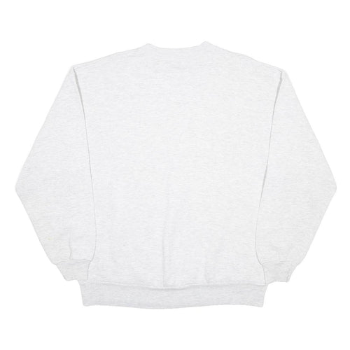 JERZEES Mens White Celebrate Diversity Globe Crew Neck L Cotton Blend Sweatshirt