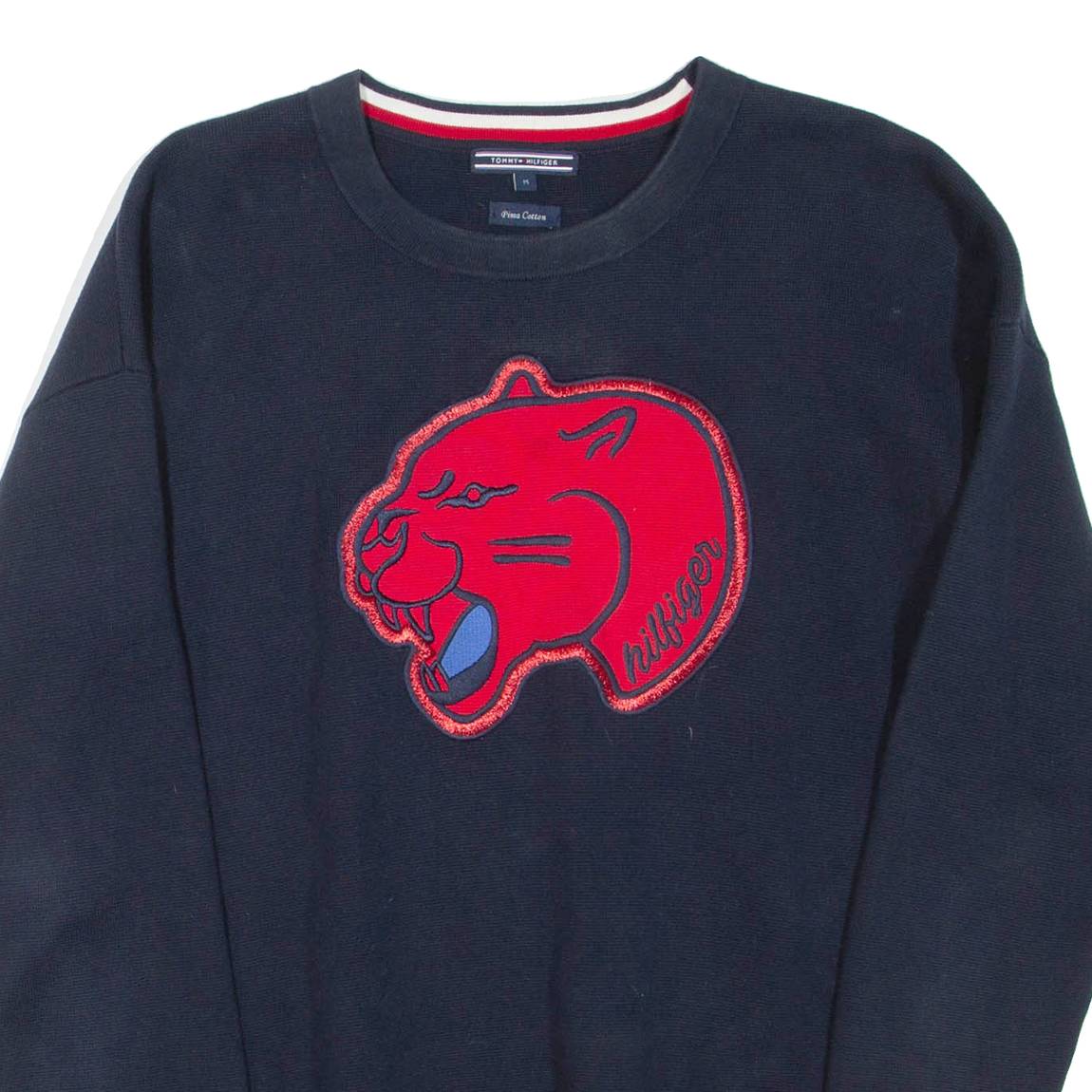 TOMMY HILFIGER Mens Jumper Blue Tight Knit M