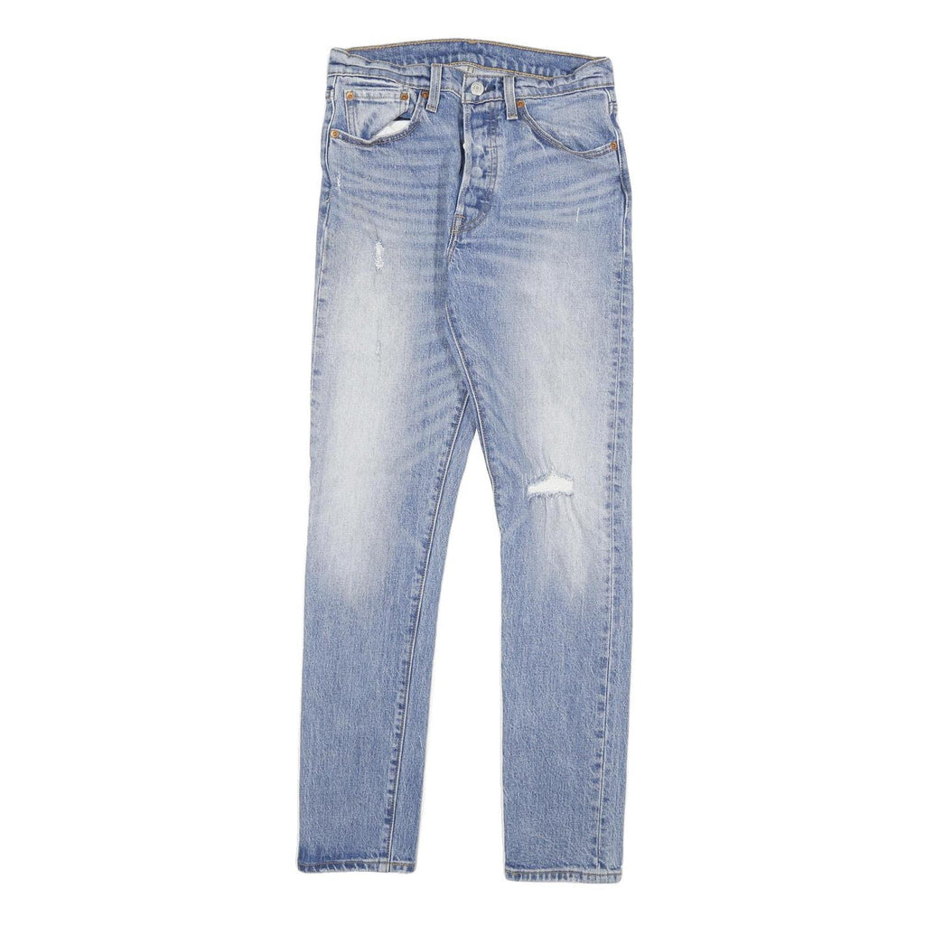 LEVI'S 501S Womens Slim Blue Denim Raw Button W27 L32 Slim Fit Jeans