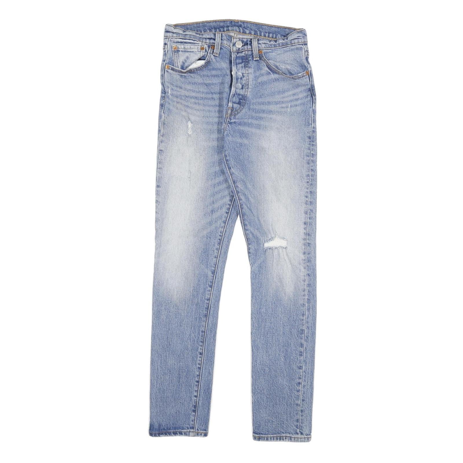 LEVI'S 501S Womens Slim Blue Denim Raw Button W27 L32 Slim Fit Jeans
