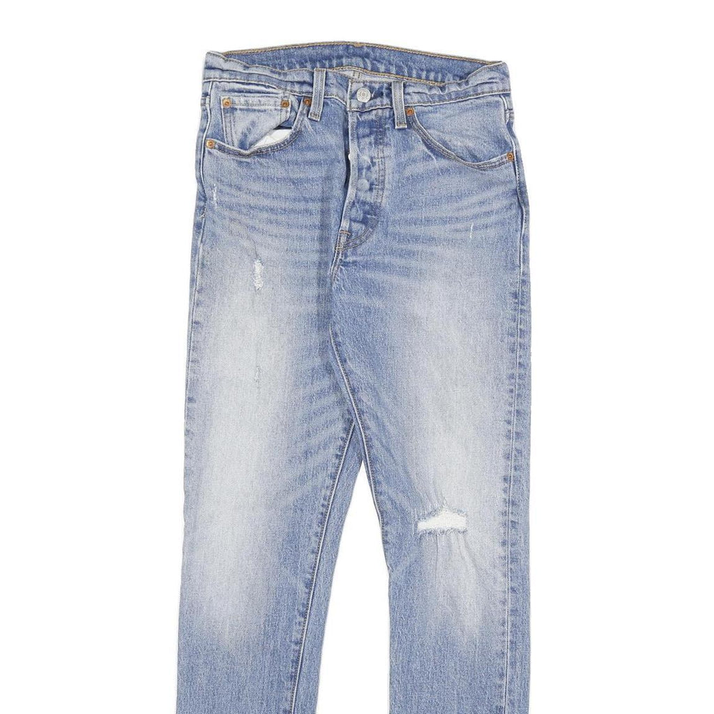 LEVI'S 501S Womens Slim Blue Denim Raw Button W27 L32 Slim Fit Jeans