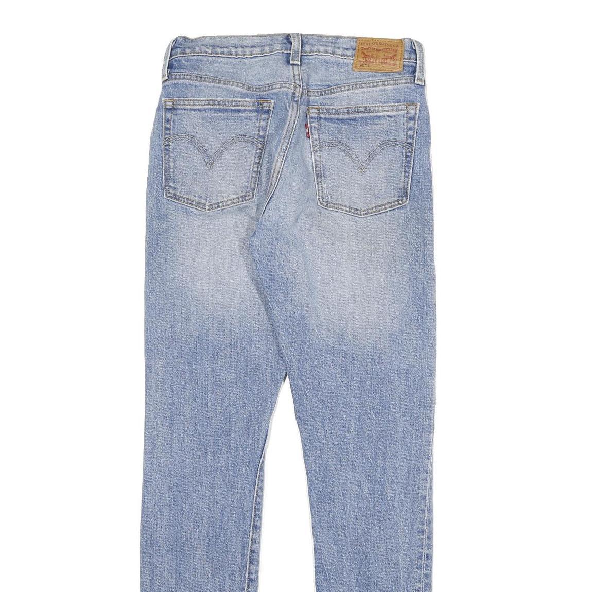 LEVI'S 501S Womens Slim Blue Denim Raw Button W27 L32 Slim Fit Jeans